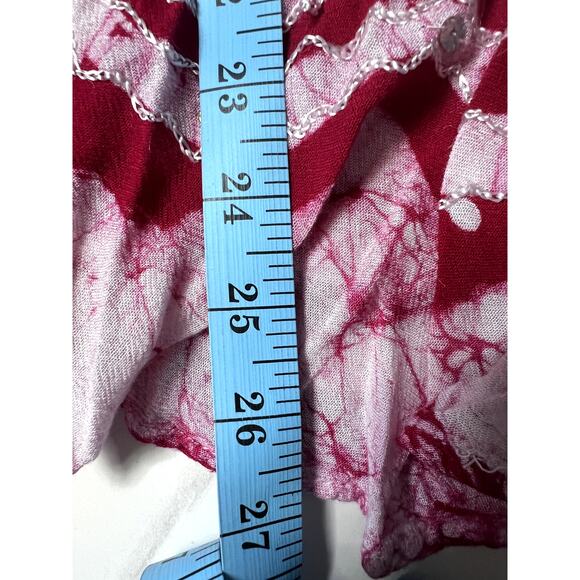 California Woman Free Size Red Pink Paisley Flowy Boho Beach Swimsuit Coverup - Picture 10 of 11